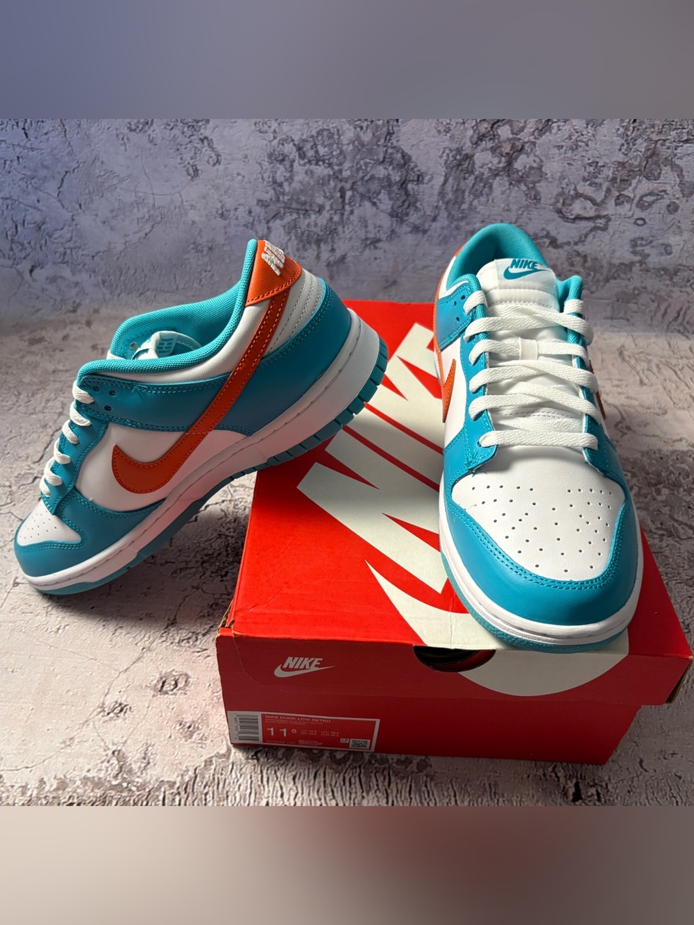 NIB Nike Dunk Low Retro Miami Dolphins, Men’s  Size 11.5